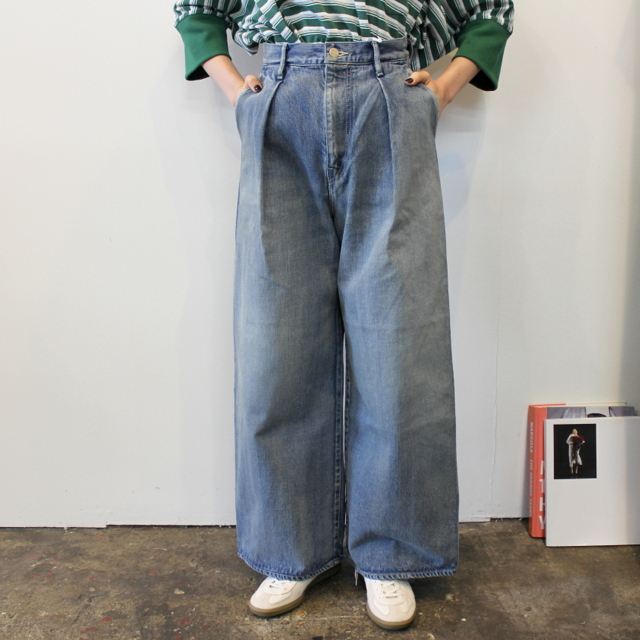 Graphpaper(ƒOƒ‰ƒtƒy[ƒp[) Selvage Denim Two Tuck Wide Pants_GL221-40244ByKz(2)