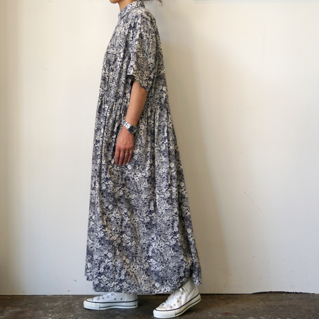 TOUJOURS(gDW
[) / SHORT SLEEVE CLASSIC GATHERED DRESS#YM38FD01(2)