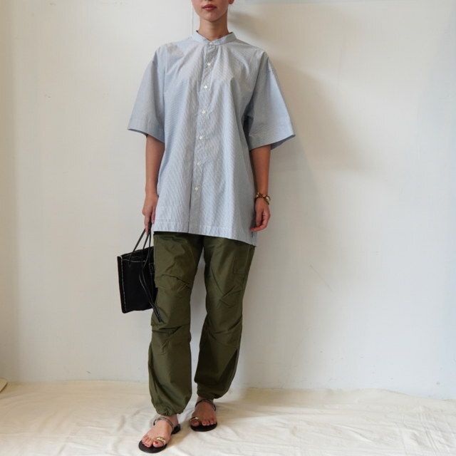 Vas-y Lentement(ヴァジーラントモン)BANDED COLLAR S/SL SHIRT #NVL2532(2)