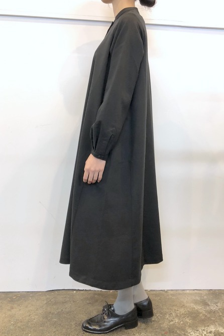 ÉCOLE DE CURIOSITÉS(エコールドキュリオジテ)【19AW】W.FACE COTTON WOOL DRESS_DELPHINE【K】(3)