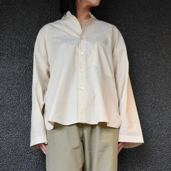 【30% off sale】CristaSeya(クリスタセヤ)/ STRIPED JAPANESE COTTON PYJAMA SHIRT #02DA-ST-Y(3)