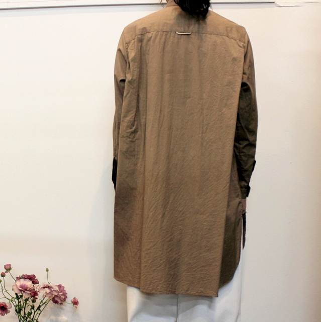 YAECA(ヤエカ)【20SS】 ボタンシャツスタンドカラーPOロング(MUSHROOM)_99155【K】(3)