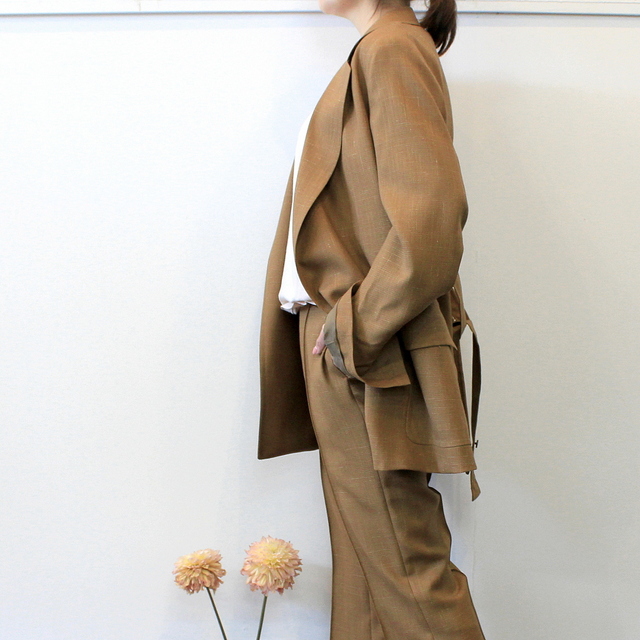 AURALEE(オーラリー) 【20SS】WOOL CUPRA LINEN CLOTH JACKET_A20SJ04CL【K】(3)