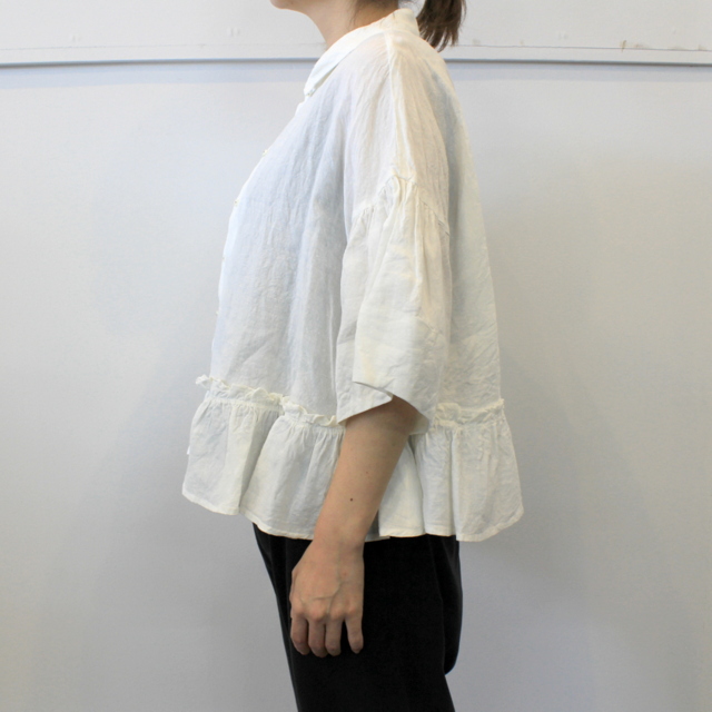 GASA*(ガサ) 【20AW】木々の並ぶ風景 Gathered hem blouse_13201-01107【K】(3)