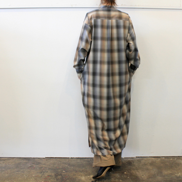 AURALEE(オーラリー)【20AW】SUPER LIGHT WOOL CHECK MAXI OP_A20AD02LC【K】(3)