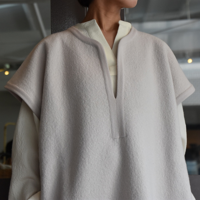 CristaSeya(クリスタセヤ)/FELTED WOOL CAFTAN -WHITE- #13S-B(3)