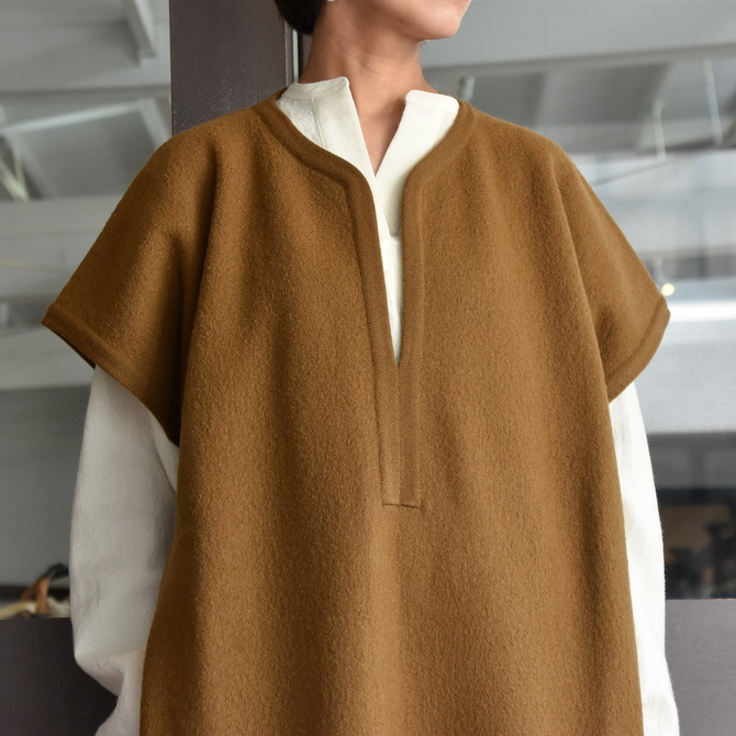 CristaSeya(クリスタセヤ)/FELTED WOOL CAFTAN -NOISETIE- #13S-B(3)