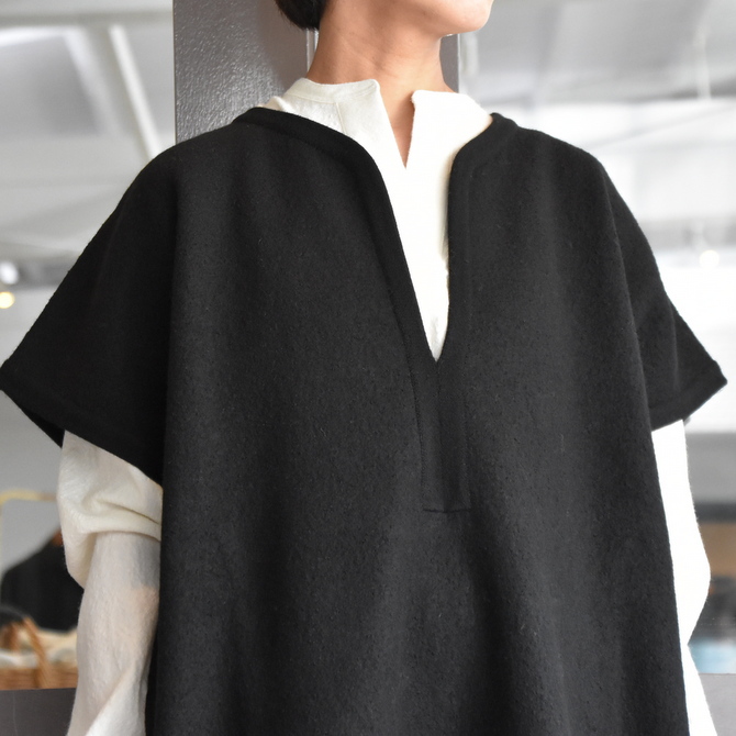 CristaSeya(クリスタセヤ)/FELTED WOOL CAFTAN -BLACK- #13S-B(3)