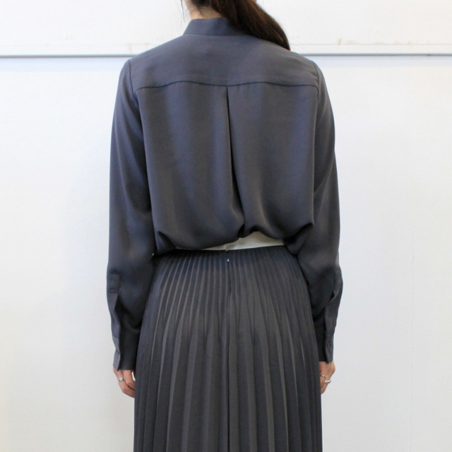 Graphpaper(グラフペーパー)【20 AW】Satin Band Collar Blouse (C.GRAY)_GL203-50126B【K】(3)