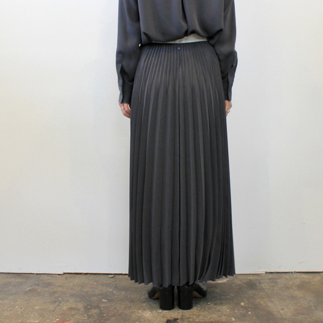 Graphpaper(グラフペーパー)【20 AW】Satin Long Pleats Skirt(2色展開)_GL203-40006【K】(3)