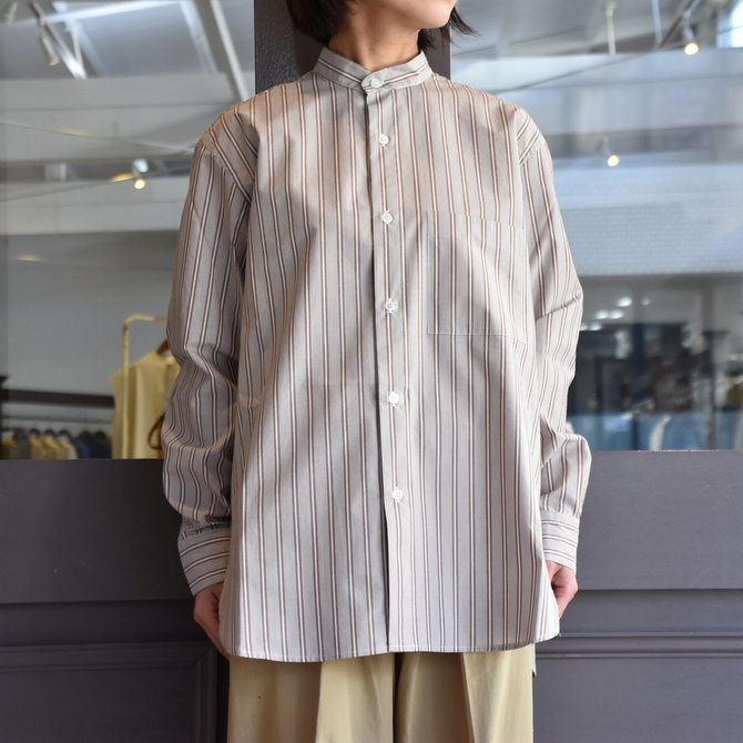 CristaSeya(クリスタセヤ)/ JAPANESE STRIPED COTTON MAO SHIRT #08DA-ST-LBRS(3)