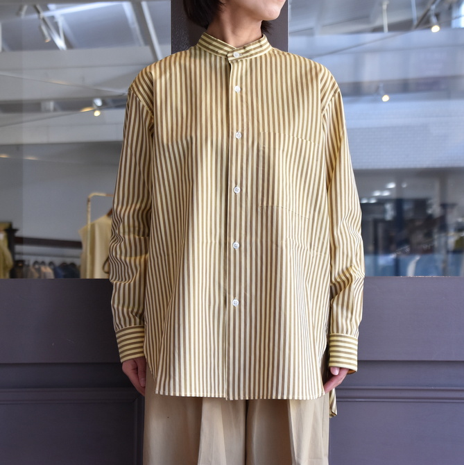 CristaSeya(クリスタセヤ)/ STRIPED COTTON MAO SHIRT #08DA-ST-YBRS(3)