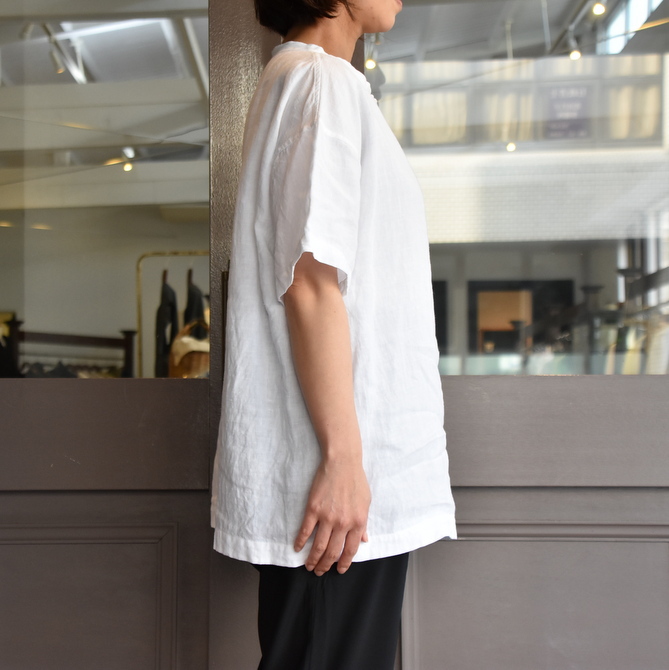 TOUJOURS(トゥジュー) Stone Washed Belgian Linen Big T-shirt #SM34PS02(3)