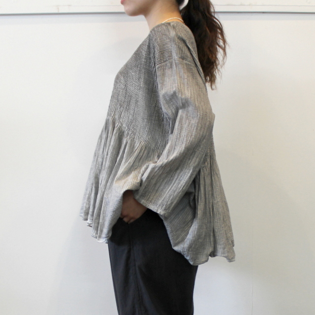 maison de soil(メゾンドソイル) MINI PINTUCK BLOUSE_NMDS21171【K】(3)