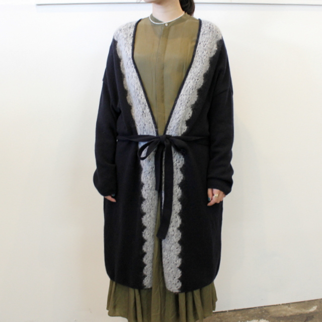 GASA*(ガサ) 雪を纏う レースロングカーディガン_13213-13305【K】(3)