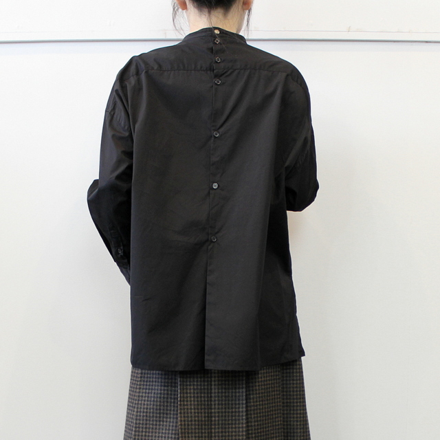 TOUJOURS(トゥジュー)【21AW】Back Button Tucked Bosom Long Shirt_MM35AS04【K】(3)