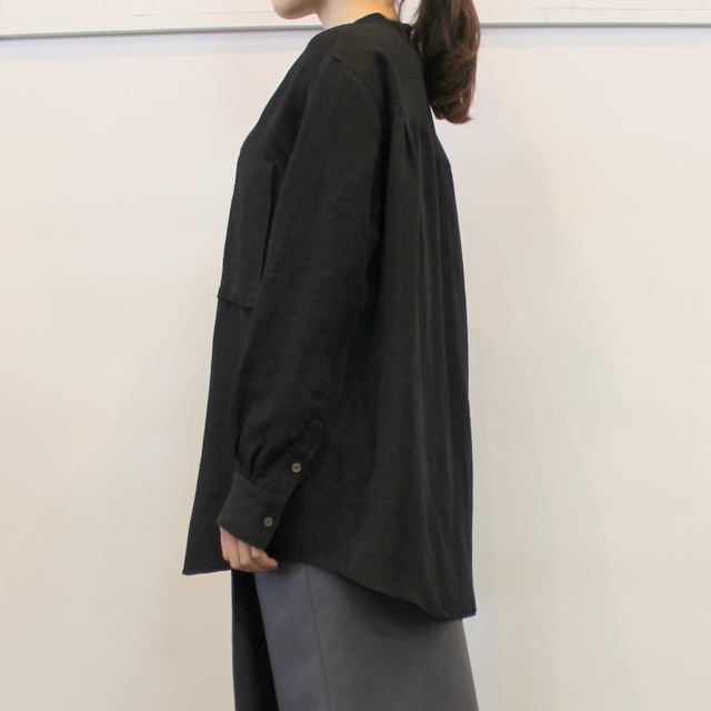 Graphpaper(ƒOƒ‰ƒtƒy[ƒp[) Viscose Linen Officer Collar Shirts_GL221-50103(3)