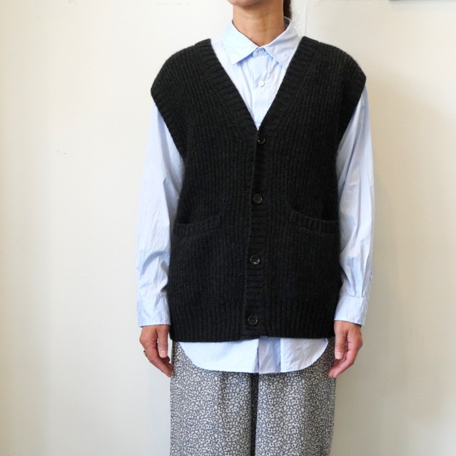 TOUJOURS(ƒgƒDƒWƒ…[) /CASHMERE KNIT LIB STITCH CARDIGAN VEST#VM39XK02(3)