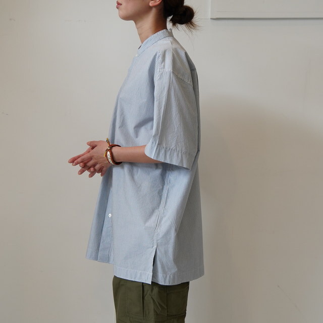Vas-y Lentement(ヴァジーラントモン)BANDED COLLAR S/SL SHIRT #NVL2532(3)