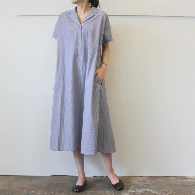 【40%OFF SALE】ÉCOLE DE CURIOSITÉS(エコールドキュリオジテ)COTTON SEERSUCKER DRESS_DAISY【K】(4)
