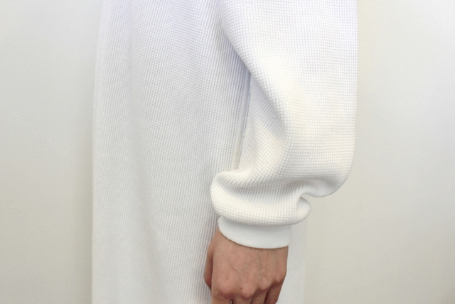 Graphpaper(グラフペーパー)【20 SS】Waffle L/S Slit Neck Dress(2色展開)_GL201-70132B【K】(4)