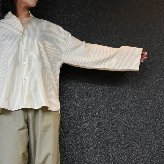 【30% off sale】CristaSeya(クリスタセヤ)/ STRIPED JAPANESE COTTON PYJAMA SHIRT #02DA-ST-Y(4)