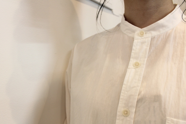 YAECA(ヤエカ)【20SS】 ボタンシャツスタンドカラーPOロング(WHITE)_90106【K】(4)
