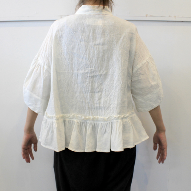 GASA*(ガサ) 【20AW】木々の並ぶ風景 Gathered hem blouse_13201-01107【K】(4)