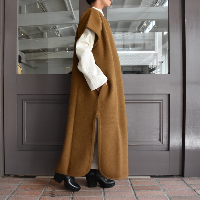 CristaSeya(クリスタセヤ)/FELTED WOOL CAFTAN -NOISETIE- #13S-B(4)