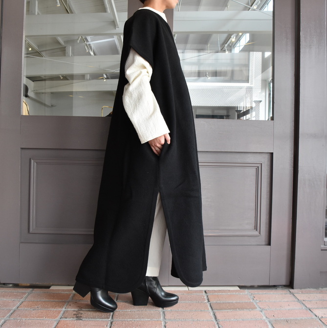 CristaSeya(クリスタセヤ)/FELTED WOOL CAFTAN -BLACK- #13S-B(4)