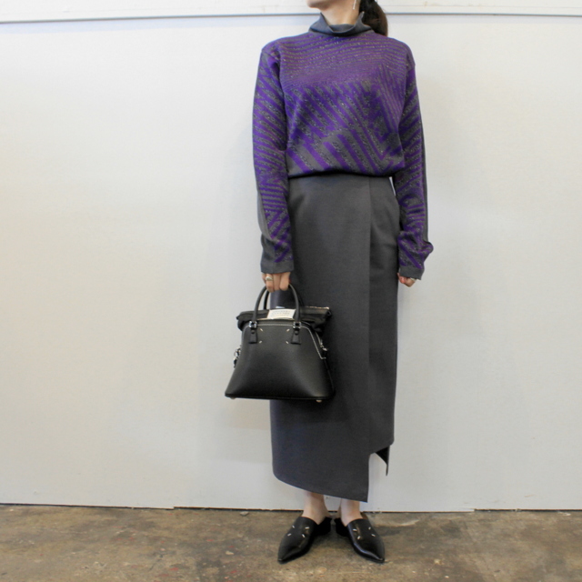 【30% off sale】(グラフペーパー)【20 AW】Compact Ponte Wrap Skirt(2色展開)_GL203-40035B【K】(4)