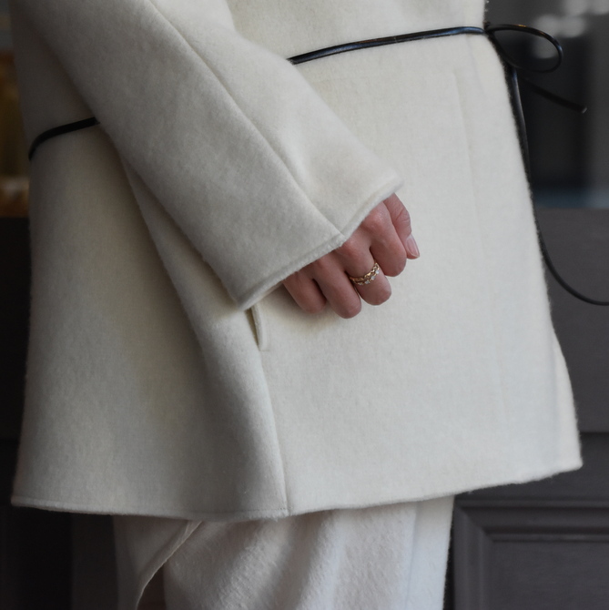 TENNE HANDCRAFTED MODERN(テン ハンドクラフテッドモダン) NO COLLAR KNIT JACKET (2色展開)#003JK(4)