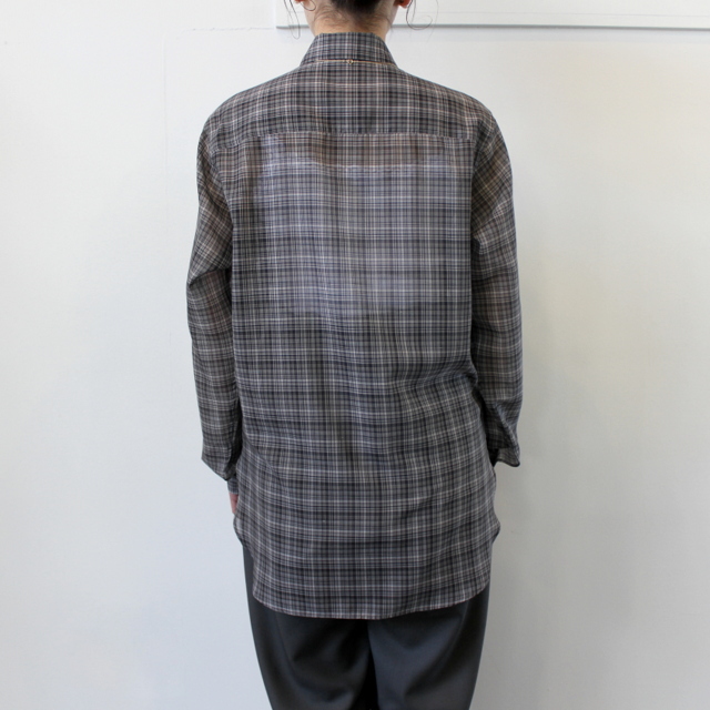 AURALEE(オーラリー)【21SS】WOOL RECYCLE POLYESTER SHEER CHECK SHIRTS_A21SS01RC【K】(4)
