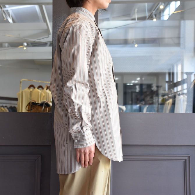 CristaSeya(クリスタセヤ)/ JAPANESE STRIPED COTTON MAO SHIRT #08DA-ST-LBRS(4)