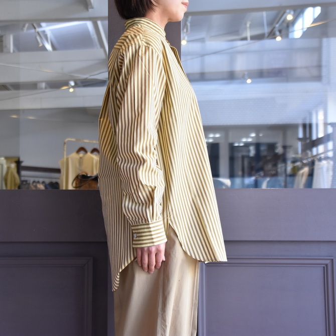 CristaSeya(クリスタセヤ)/ STRIPED COTTON MAO SHIRT #08DA-ST-YBRS(4)