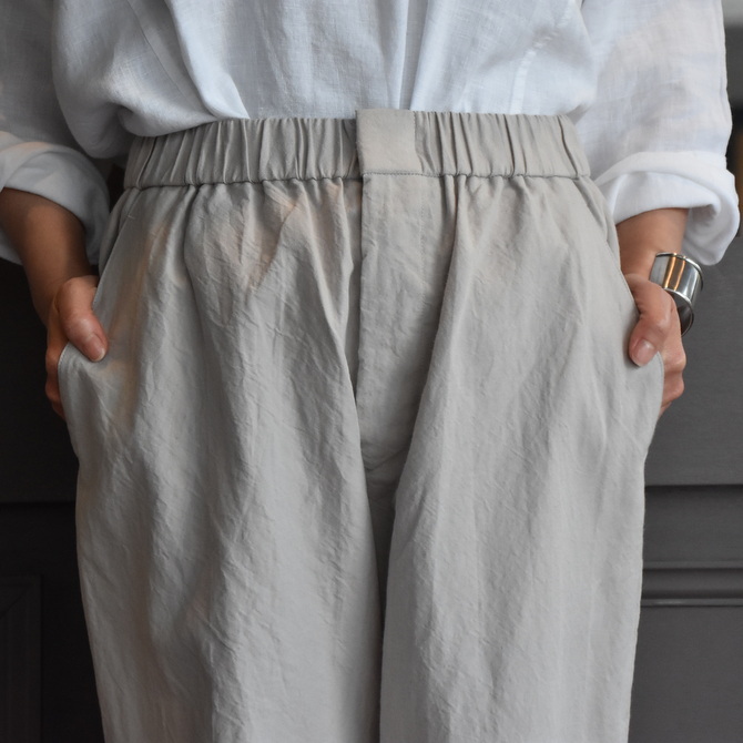 TOUJOURS(トゥジュー) Ramie*Cotton Chambray Twill Cloth Easy Trousers #KM34AP03(4)
