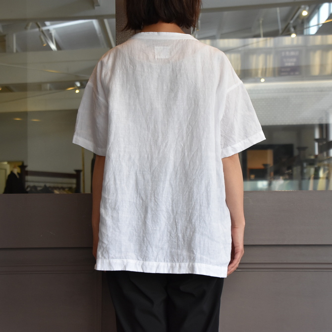 TOUJOURS(トゥジュー) Stone Washed Belgian Linen Big T-shirt #SM34PS02(4)