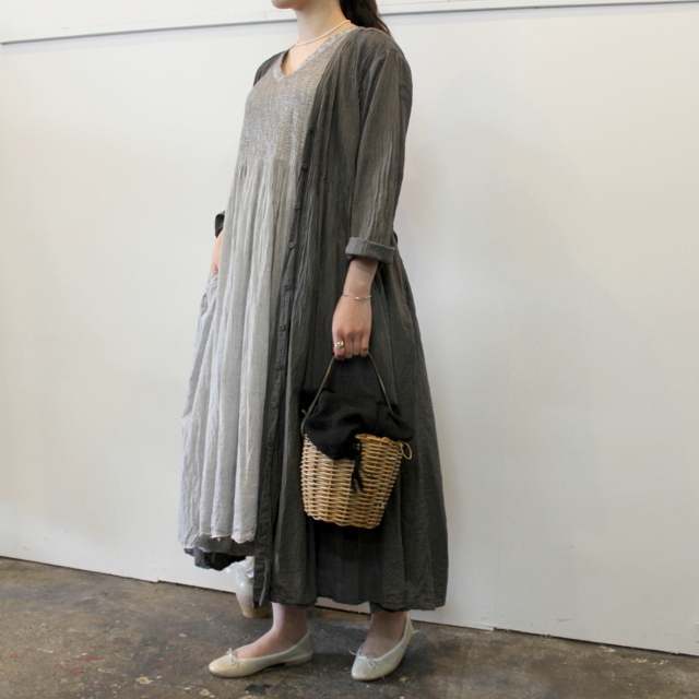 maison de soil(メゾンドソイル) MINI PINTUCK WRAP DRESS_NMDS21173【K】(4)