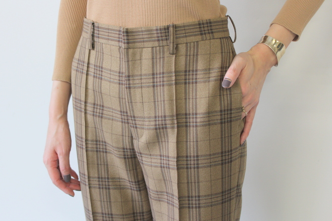 AURALEE(オーラリー) WOOL SERGE CHECK SLACKS_A9AP06SC【K】(5)