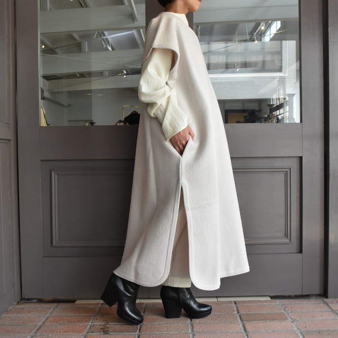 CristaSeya(クリスタセヤ)/FELTED WOOL CAFTAN -WHITE- #13S-B(5)