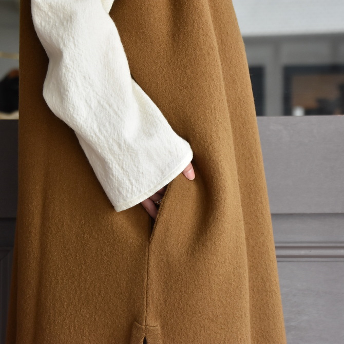 CristaSeya(クリスタセヤ)/FELTED WOOL CAFTAN -NOISETIE- #13S-B(5)