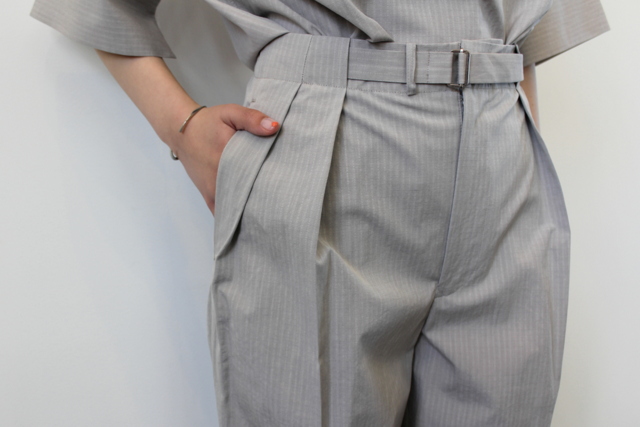 【40%OFF SALE】AURALEE(オーラリー)【21SS】WASHED FINX RIPSTOP CHAMBRAY BELTED PANTS_A21SP07FL【K】(5)