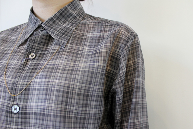 AURALEE(オーラリー)【21SS】WOOL RECYCLE POLYESTER SHEER CHECK SHIRTS_A21SS01RC【K】(5)