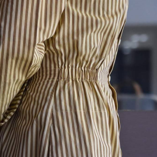 CristaSeya(クリスタセヤ)/ GATHERED COTTON MAO SHIRT DRESS #01SA-ST(5)
