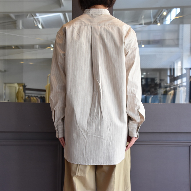 CristaSeya(クリスタセヤ)/ STRIPED SILK AND COTTON MAO SHIRT #08DA-SC-BRS(5)