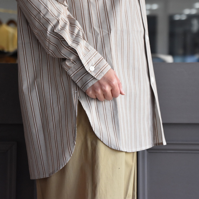 CristaSeya(クリスタセヤ)/ JAPANESE STRIPED COTTON MAO SHIRT #08DA-ST-LBRS(5)