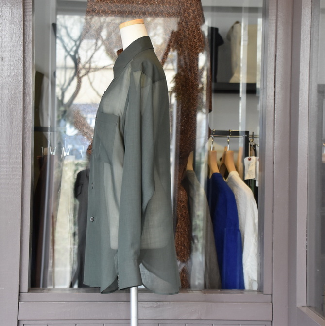 【40% off sale】AURALEE(オーラリー)【21SS】WOOL RECYCLE POLYESTER SHEER CLOTH SHIRT(3色展開)_A21SS01RM(5)