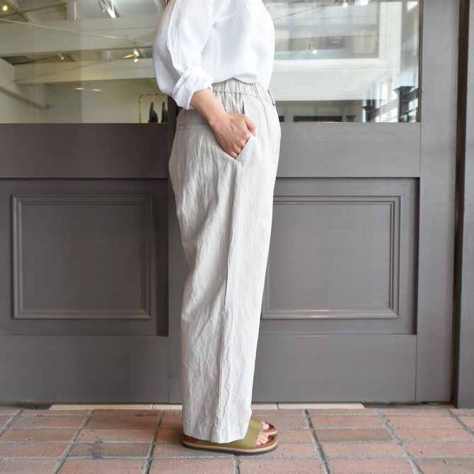 TOUJOURS(トゥジュー) Ramie*Cotton Chambray Twill Cloth Easy Trousers #KM34AP03(5)