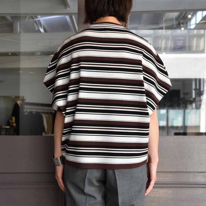 AURALEE(オーラリー) WOOL RECYCLE ROYESTER BORDER HIGH GAUGE RIB KNIT BOG SLEEVELESS P/O #A21SP04WB(5)