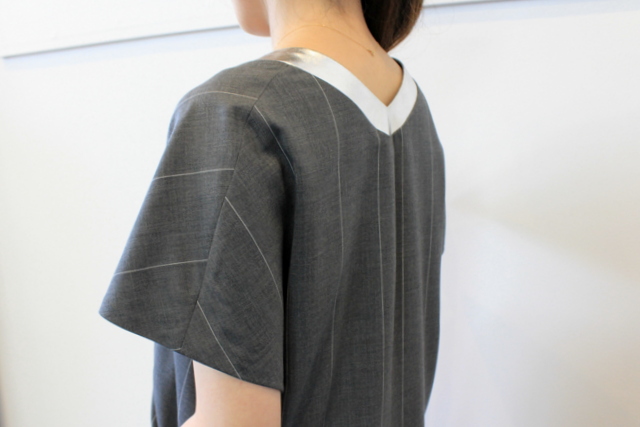Graphpaper(グラフペーパー)【20 SS】Wide Stripe Wool V Neck Dress_GL201-60010【K】(6)